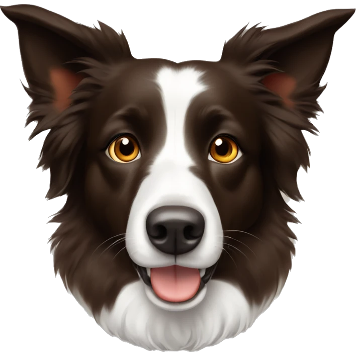 Border collie with brown eyes emoji