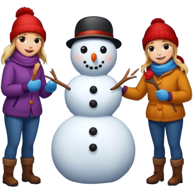 people making a snowman emoji