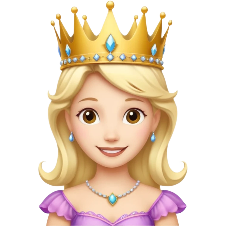 Princesa hada con corona con la palabra Queen emoji