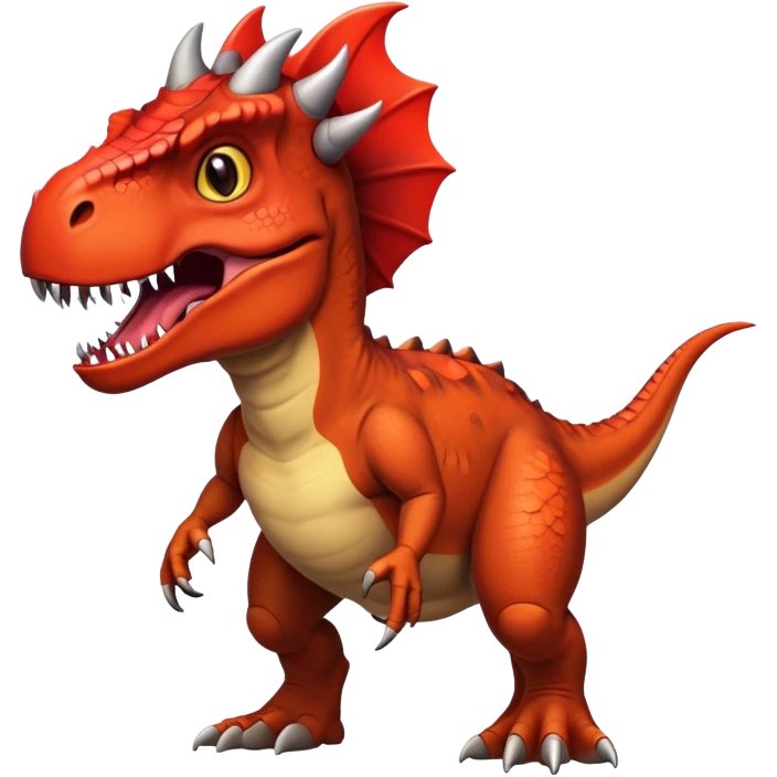 T rex with devil horns emoji
