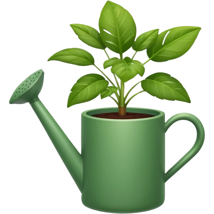 potted plant with a watering can above emoji