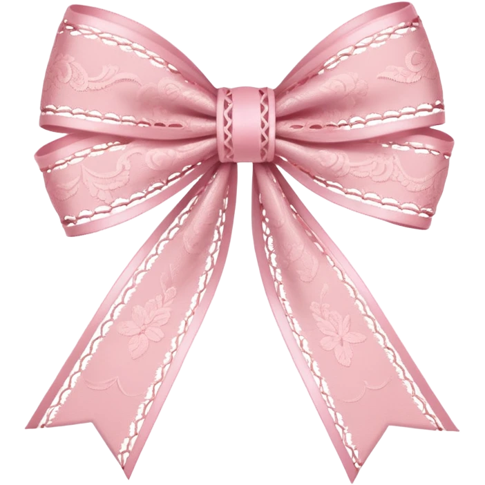 a baby pink lace ribbon bow emoji