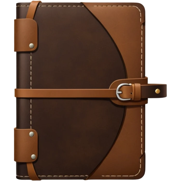 dark brown leather travelers journal emoji