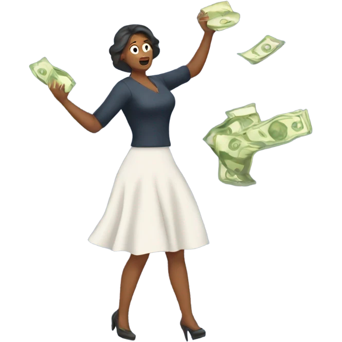 woman throwing away money emoji