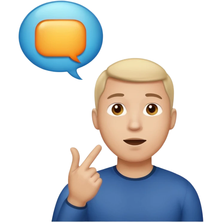 man speaking with one Speech Bubble emoji