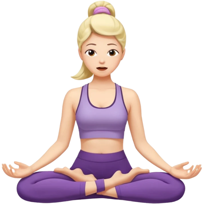 woman burping during yoga practice emoji