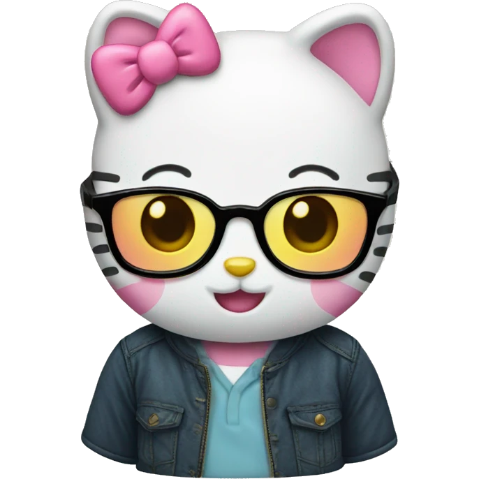 Hello kitty with glasses  emoji