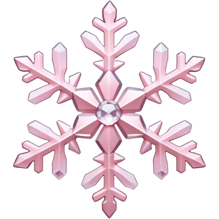 snow flake pale pink 3d emoji
