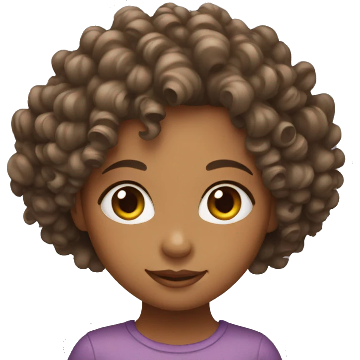 Girl has curly hair  emoji
