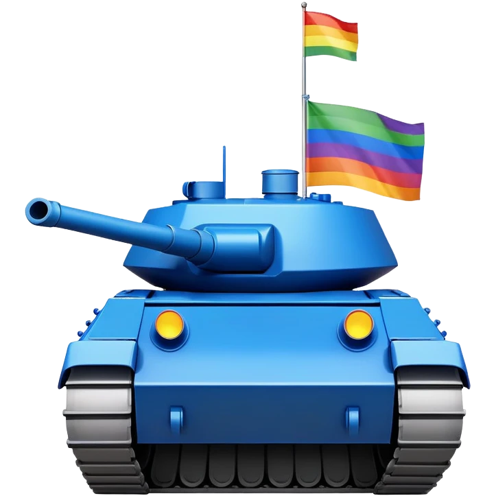 Голубой танк с флагом ЛГБТ на верху emoji