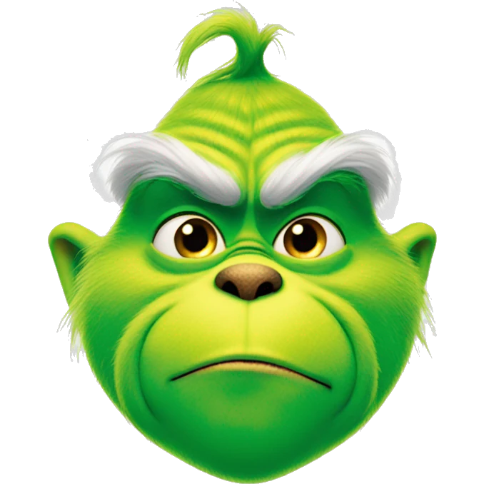 The Grinch looking cute emoji