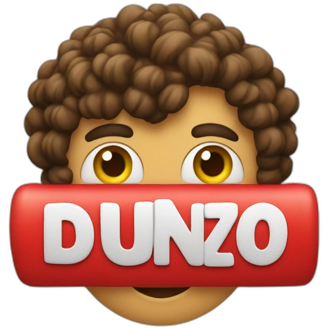 "dunzo" spelled out in big red letters emoji
