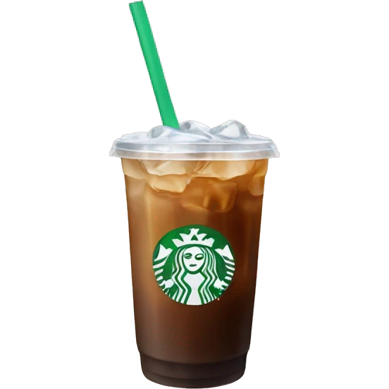 Starbuck ice coffee with ice cubes emoji