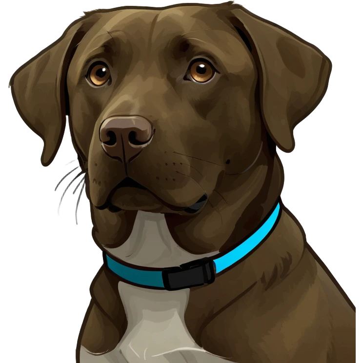 Brown labrador with light eyes emoji