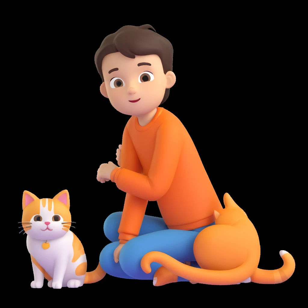 boy and cat pet emoji