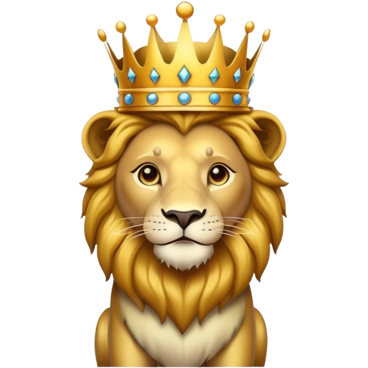 Lion with crown on emoji