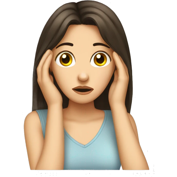 Brunette girl facepalm emoji