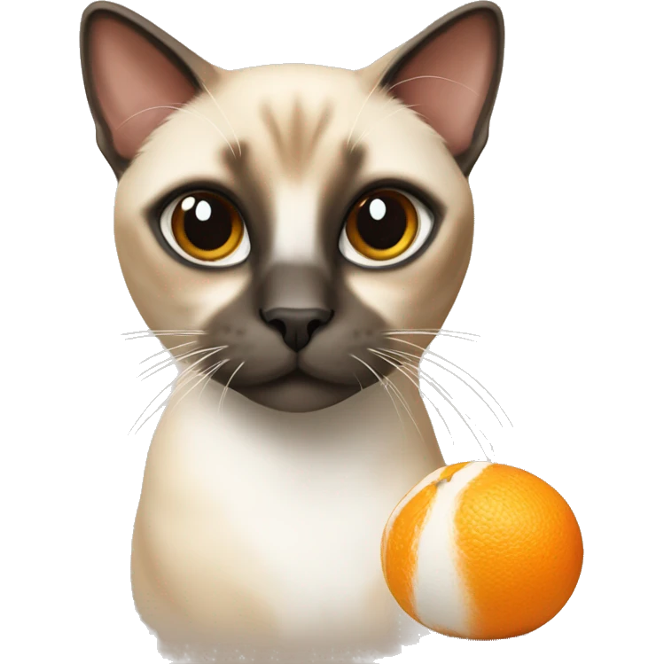 Siamese with orange and white cat emoji