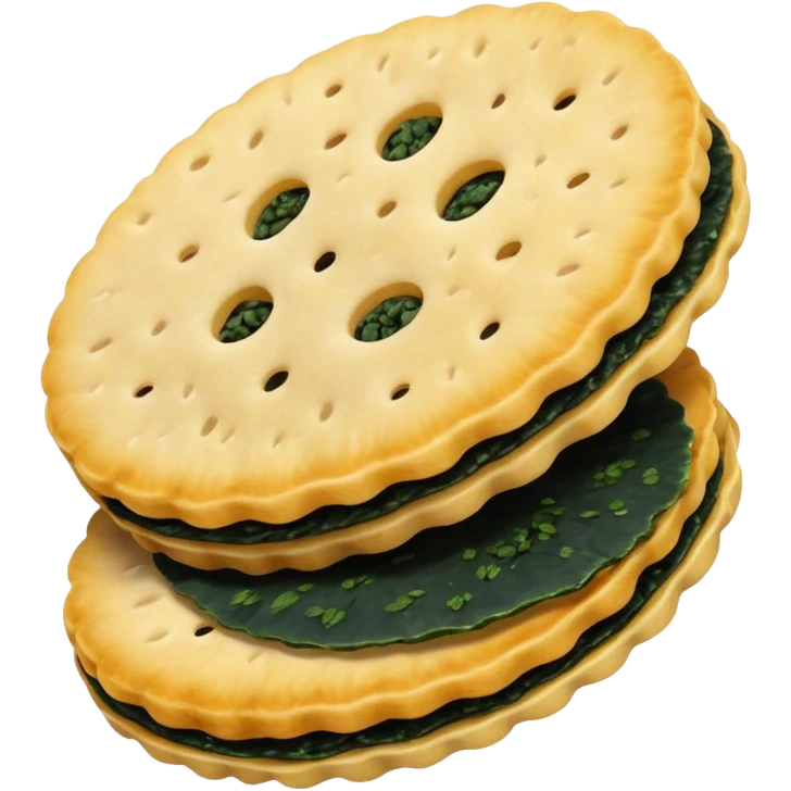 rice cracker senbei with seaweed emoji