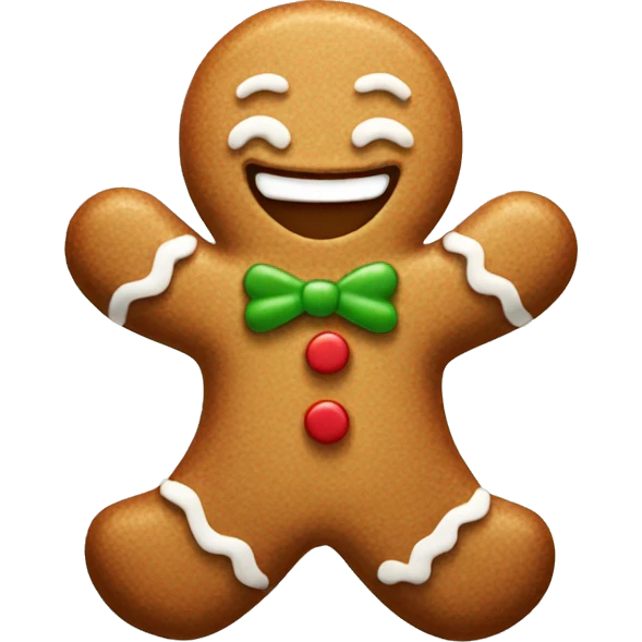 Smiling gingerbread man  emoji