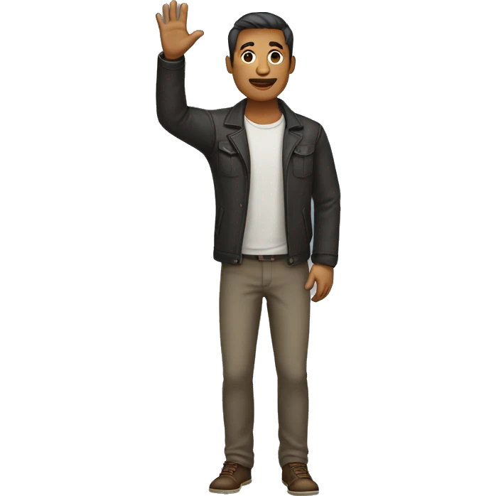 man (full-body) (one arm raised) emoji