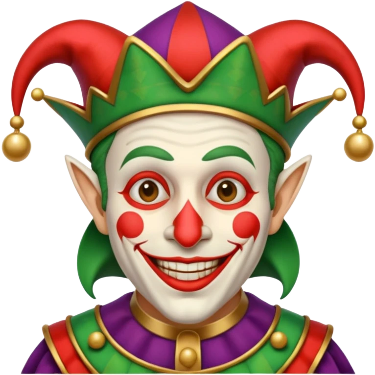 crazy colorful human jolly joker, medieval, vintage, court jester, mac os icon emoji