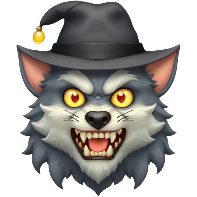 Un hombre lobo tenga gorra emoji