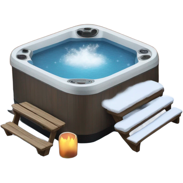 Hot tub outside in snow emoji