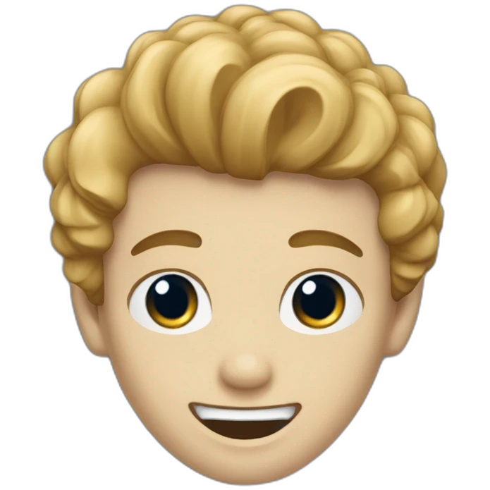 Un jeune homme noir, les cheveux bleus et qui a das dents de vampire. emoji