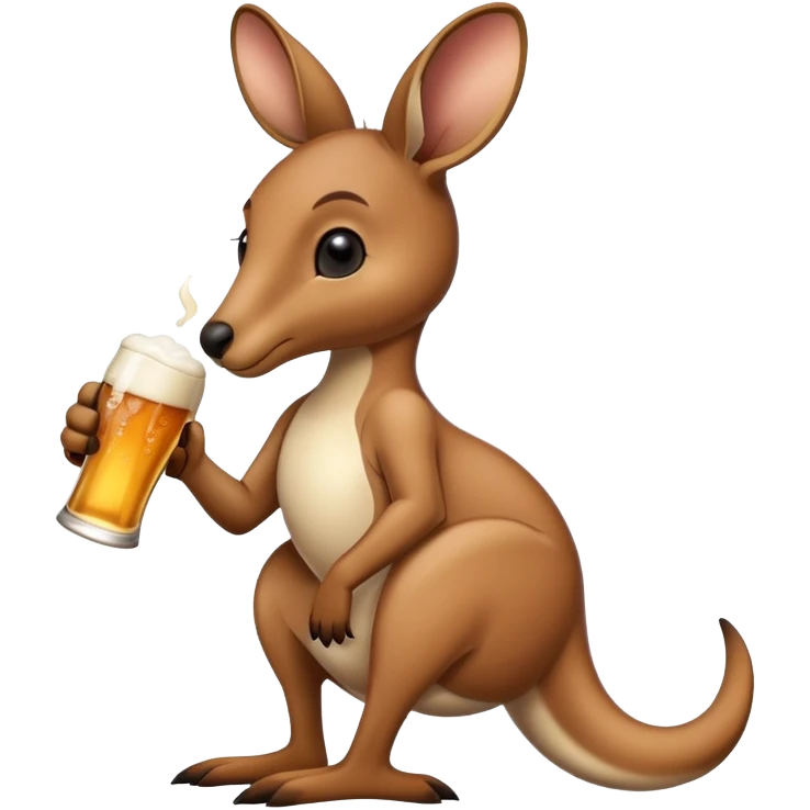 Kangaroo drinking beer emoji