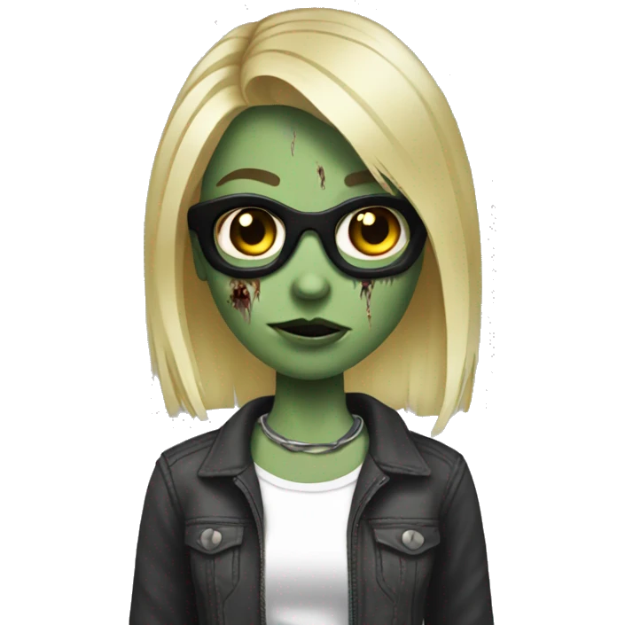 zombie girl with blonde hair as dj emoji