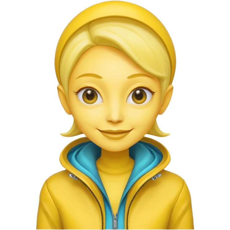 Lady Alien with yellow jacket, Half body. emoji