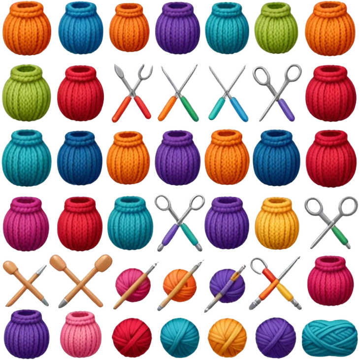 Knitting icons  emoji
