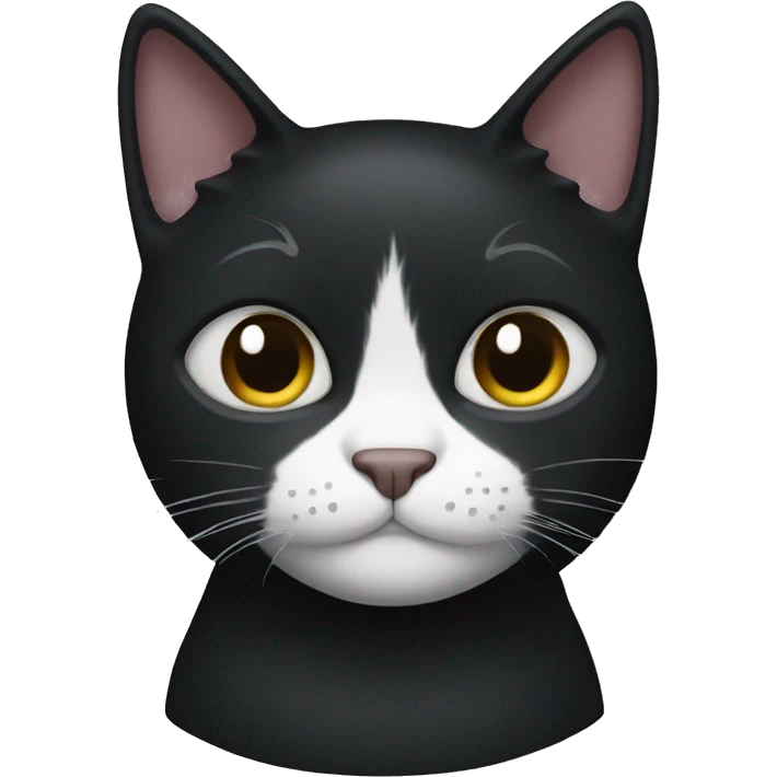 Black cat with white mustache  emoji