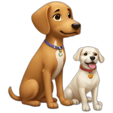 Chien avec un enfant  emoji