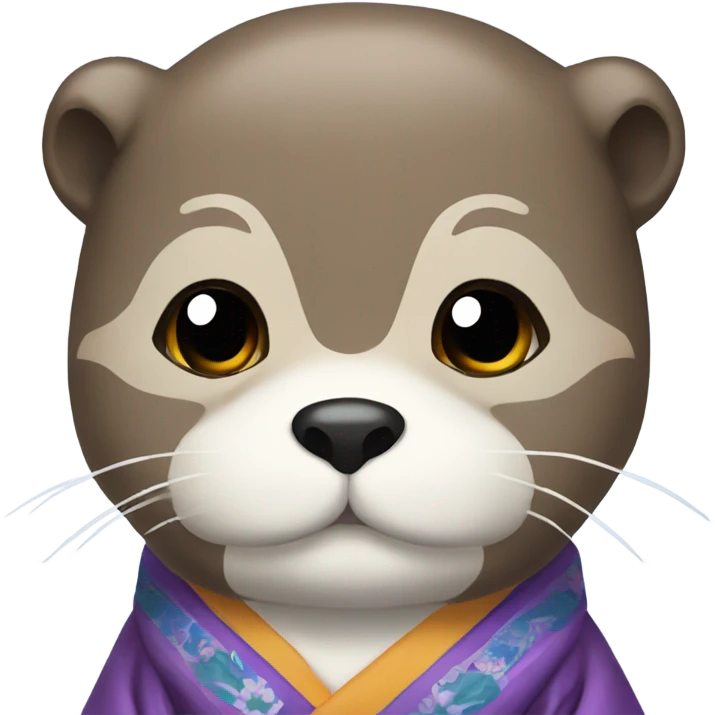 a otter face wearing traditional korean hanbok emoji