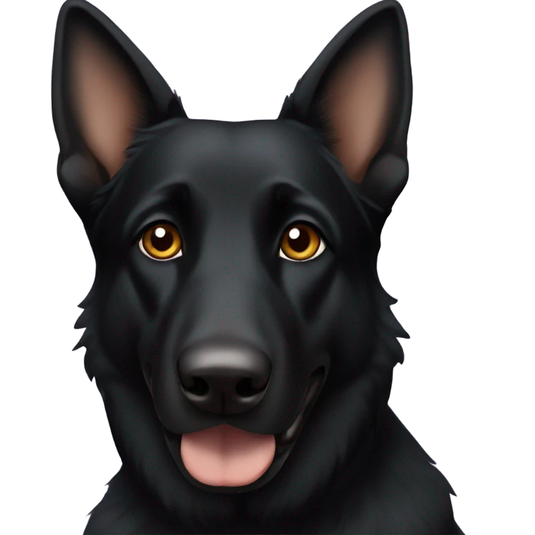 Black German shepherd with brown eyes  emoji
