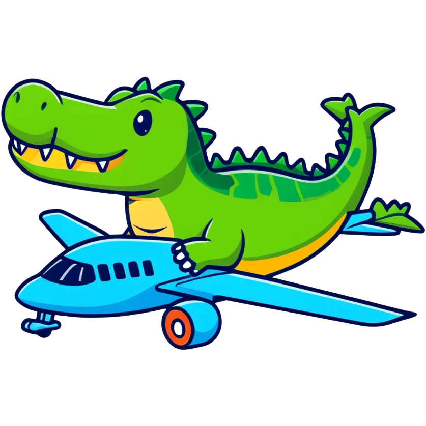 Cocodrilo con cuerpo de avión  emoji