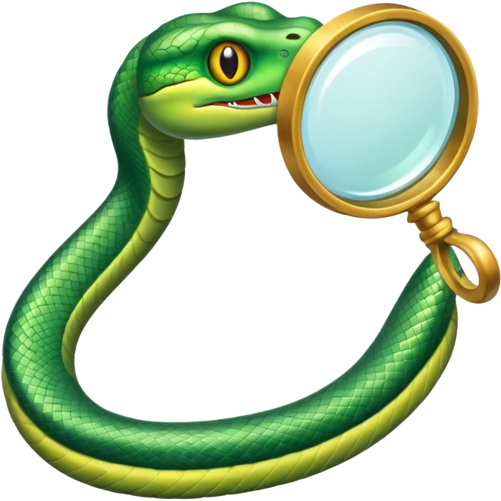 una lupa ed un serpente emoji