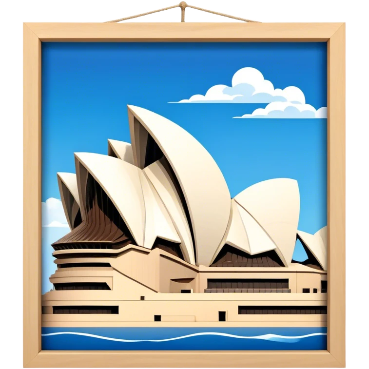 Cinematic Realistic Sydney Opera House Landmark Emoji, depicted with its iconic sail‚Äêlike design set against a clear blue sky, rendered with crisp architectural detail and dynamic lighting. emoji