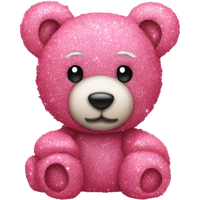 Pink teddy bear made fully of roses with glitter  emoji