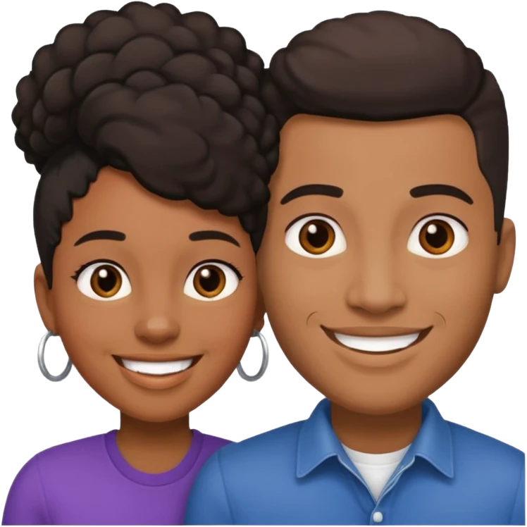 Black lesbian couple with one masculine and one feminine emoji
