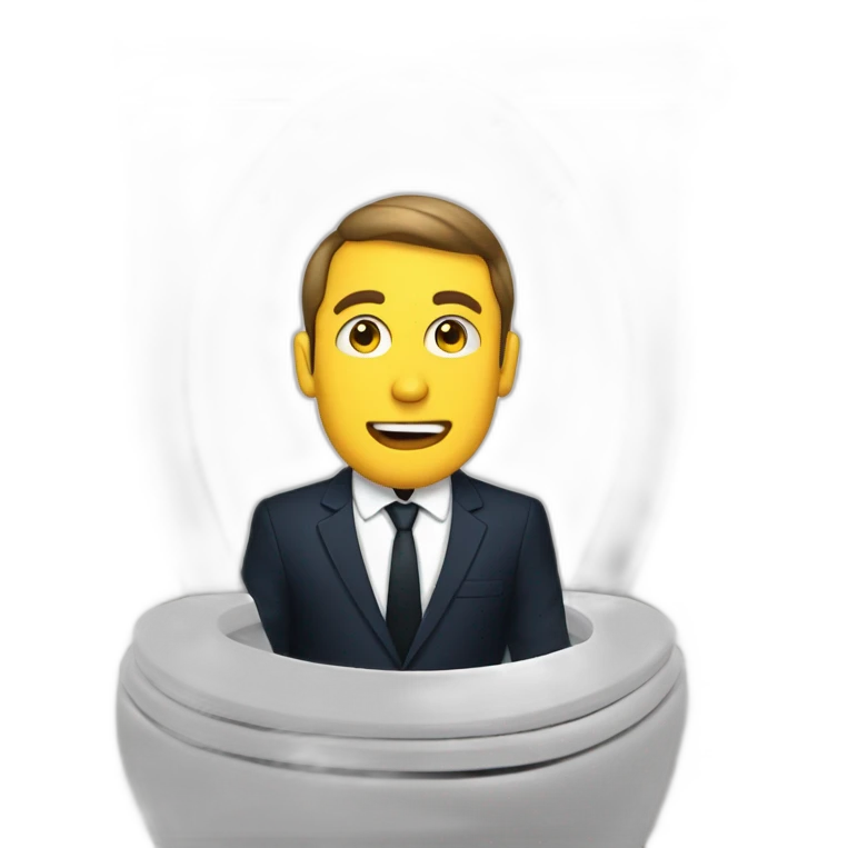 macron in the toilet emoji