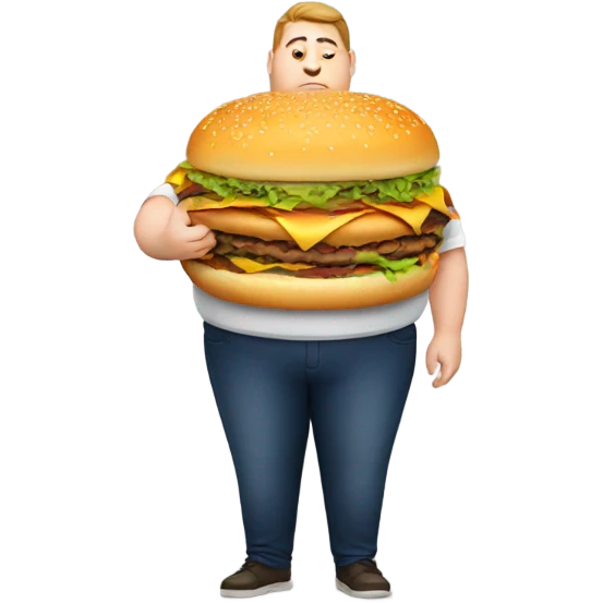 Fat person with burger  emoji