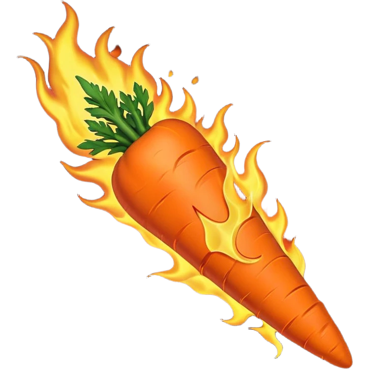 Flaming carrot emoji