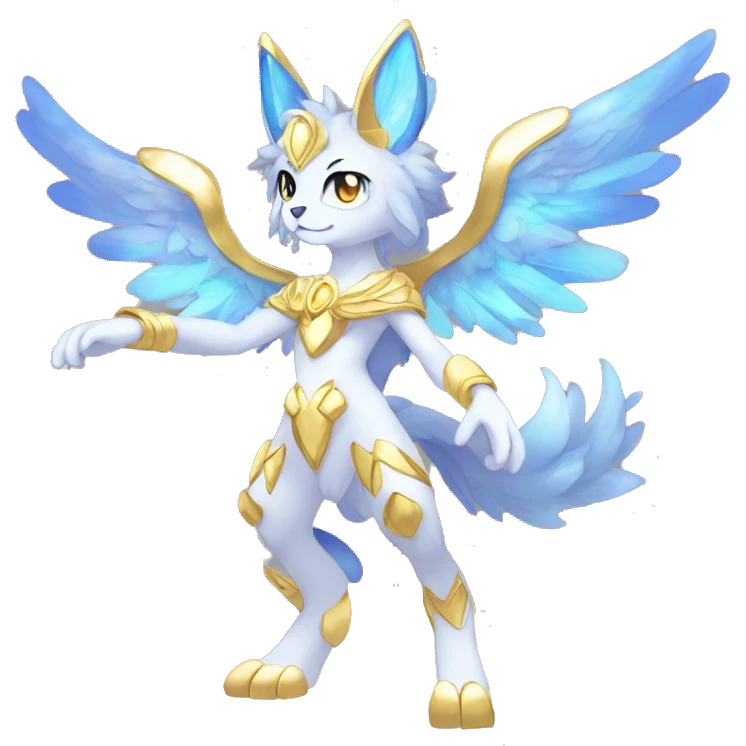 Anthro Sona Colorful Godly Celestial Shiny Fakemon Full Body emoji