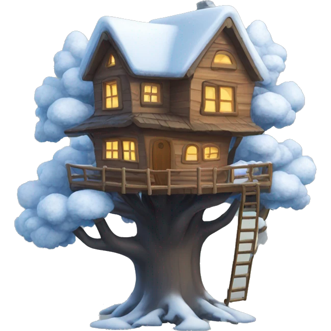 Treehouse in winter  emoji