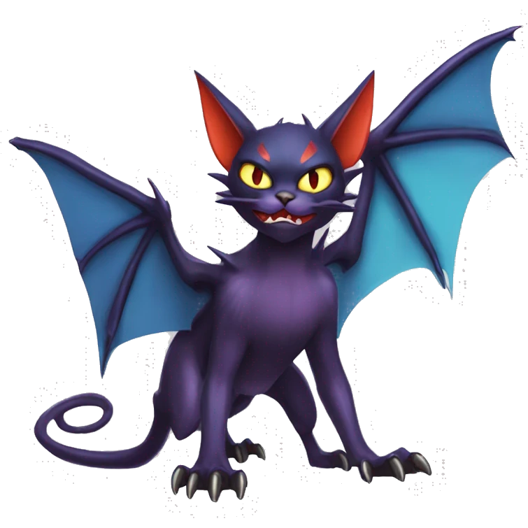 Cool Edgy Bat-Cat-Noivern-Noibat-Litten-Pokémon-Fakémon-hybrid emoji