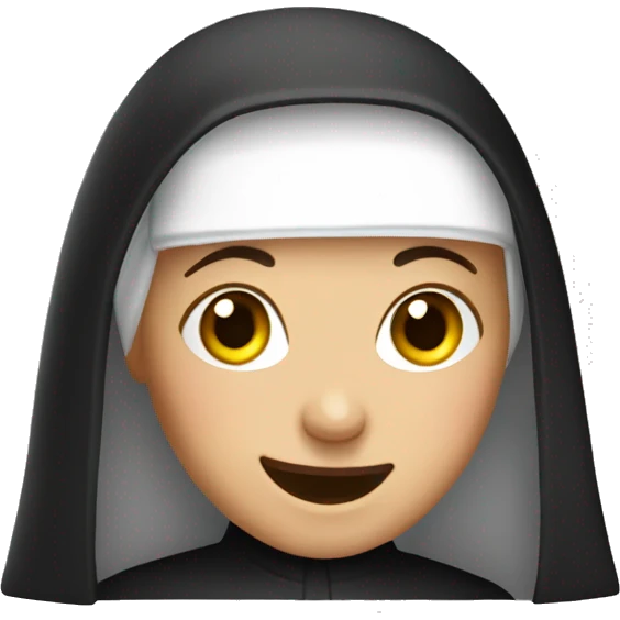 A nun winking emoji