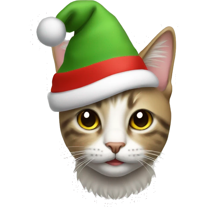 Cat with a Christmas hat emoji